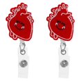 thumbnail image 2 of Felt Badge Reel Retractable Nurse Badge Holder for Nurses Hospital Workplace Red Felt with Swivel Clip 2Pcs, 2 of 3