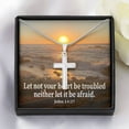 thumbnail image 3 of Scripture Card Let Not Your Heart Be Troubled John 14:27 Cross Card Necklace w Stainless Steel Pendant Religious, 3 of 20