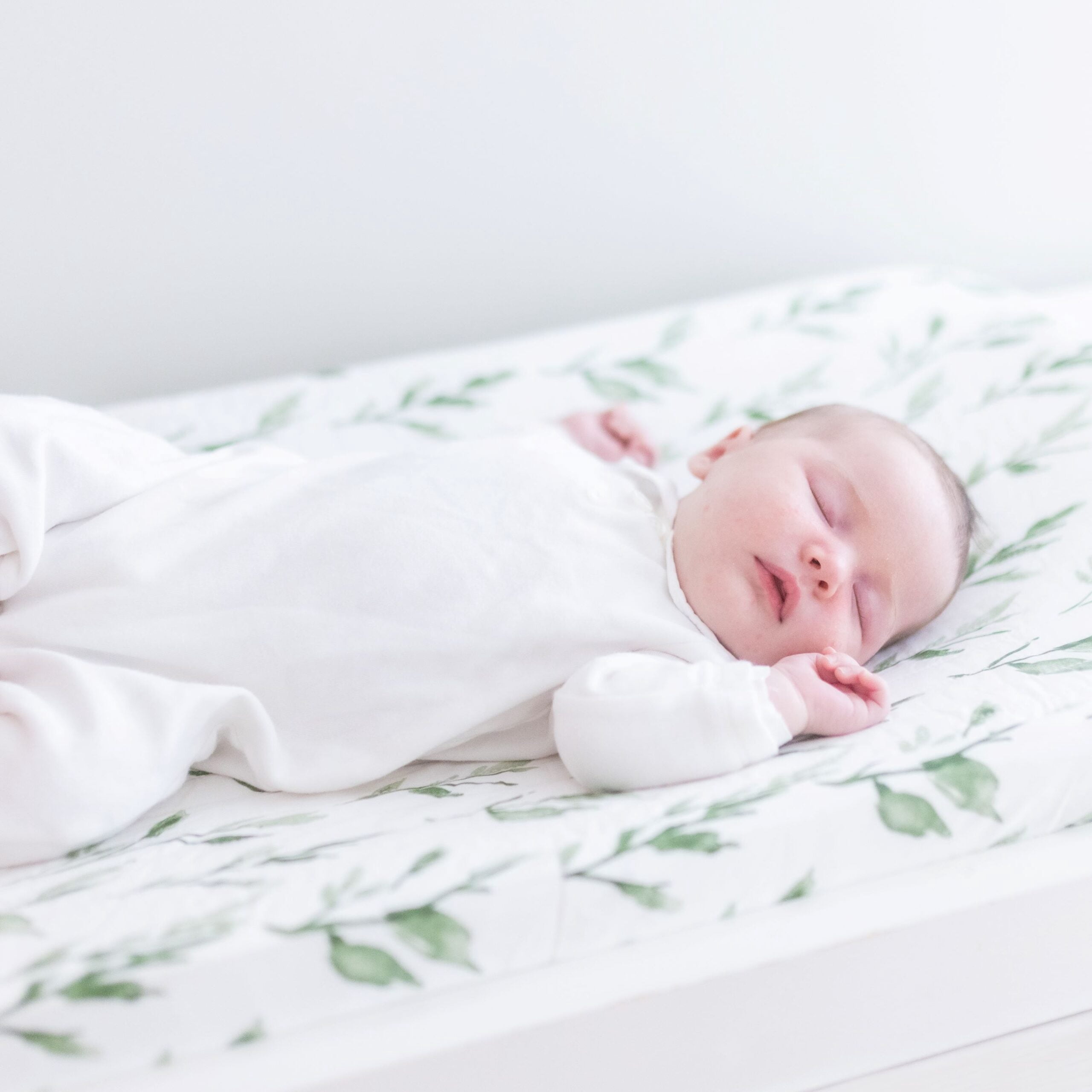 Crane Baby Parker Quilted Change Pad Cover - Leaf