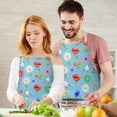 thumbnail image 3 of Pioneer Flower Floral Print Pattern Apron for Women and Men, Cotton Linen Waterproof with Pockets, Adjustable, 33x27 Inch for Kitchen, Gardening, BBQ, Salon, 3 of 6