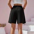 thumbnail image 5 of Lounge Shorts Summer Casual Solid Color Sport Pants Elastic Waist Shorts with Pockets Daily Pants Womens Trouser Pants Black S, 5 of 6