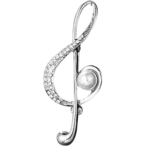 Fashion Music Note Sheet Brooch Colorful Rhinestone Note Treble Clef Brooch Pin Scarf Buckle for Women Wedding Concert Party Jewelry Gift
