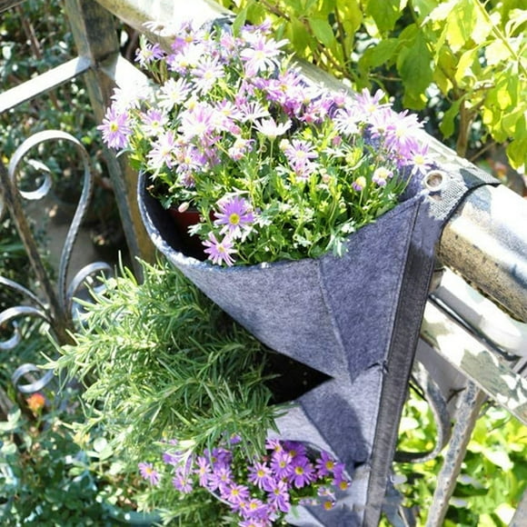 Vertical Breathable Hanging Planting Wall Garden Grow Bags for Tomatoes Flowers Herbs Strawberries Green Plants 6 Pockets 42 X 12 Inch Home Garden Yard Farm Easy Grow