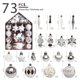 thumbnail image 2 of Adornos de Esferas para Árbol de Navidad, Bolas de Navidad Inastillables con Lazo para Colgar, Bolas de Delicada Pintura y Brillante para DecoraciónBlanco plateado73PCS, 2 of 5
