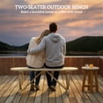 thumbnail image 4 of Outsunny 2-Person Outdoor Bench with Wagon Wheel Legs, Wooden Garden Bench, 4 of 10
