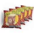thumbnail image 5 of Ambesonne Retro Throw Pillow Cover 4 Pack, Pop Corn Movie Snack, 16", Multicolor, 5 of 7