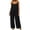 Black, variant on Women's Casual Sleeveless Wide Leg Jumpsuit with Pockets Loose Fit Summer Romper