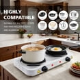 thumbnail image 4 of Electric Hot Plate, 2200W Countertop Burner,Cast Iron 2 Burners ,Portable Electric Stove, Portable Double Burners for Cooking,Easy to Clean, Black., 4 of 9
