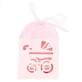thumbnail image 2 of 50 cajas de dulces rosas con forma de carruaje, cortadas con láser, para recuerdos de boda o baby shower, con cinta., 2 of 6
