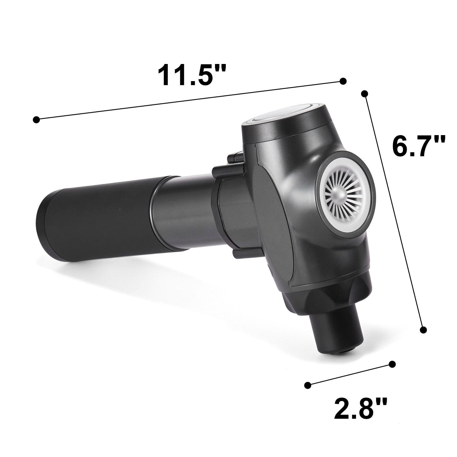 Massage Gun Deep Tissue Brushless Motor 9 Speeds 6 Heads 2500mAh 12mm Amplitude for Post-Workout Recovery