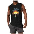 thumbnail image 2 of hlysgo Mens Sleeveless Shirts Hawaiian Printed Summer Beach Tank Tops Loose Fit Graphic Tank Tops Casual Funny Workout Sleeveless T Shirts Black,Size S, 2 of 5