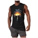thumbnail image 2 of Camiseta sin mangas de cuello redondo para hombre, informal, a la moda, con estampado, deportiva, de poliéster, 2 of 5