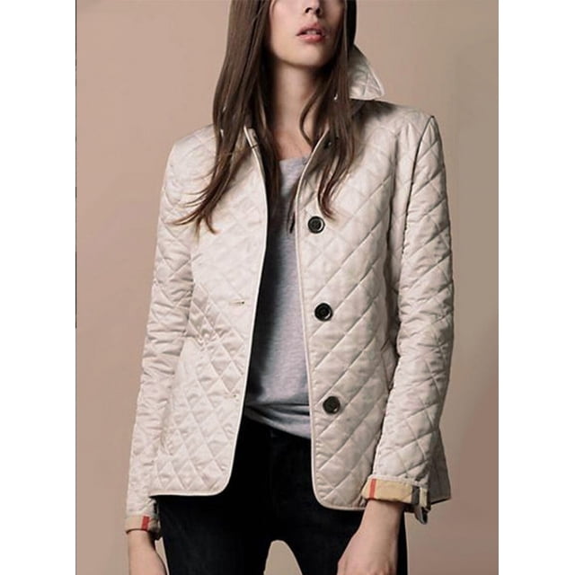 Deseo abrigo multicolor popular moda temperamento solapa de un solo pecho ajustado cálido hilado de algodón