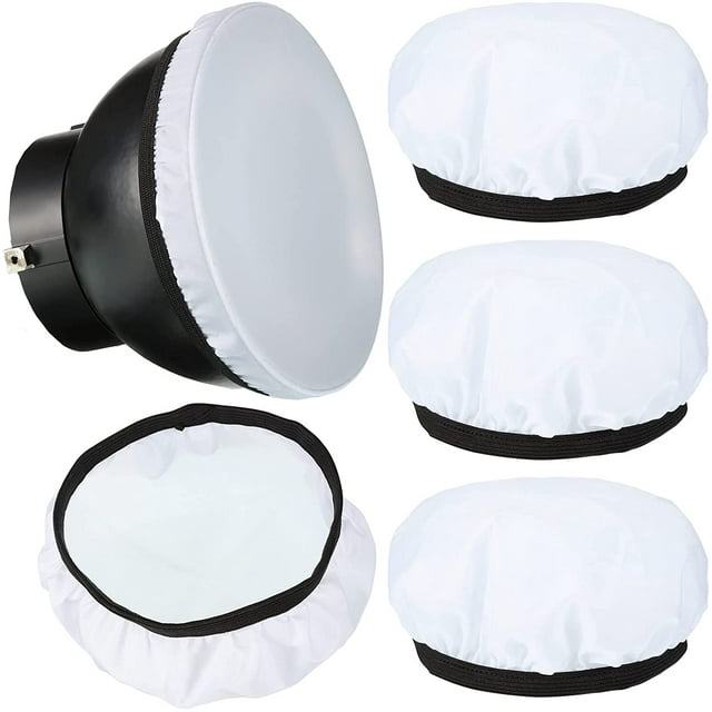 Chaussettes Diffuseur pcs, 4 Pcs Chaussettes Diffuseur Doux, Chaussettes Diffuseur Speedlite 7 Pouces/18 Pouces Blanc cm, Chaussettes Diffuseur en Tissu standard, Chaussettes Réfléchissantes pour Stroboscopiques