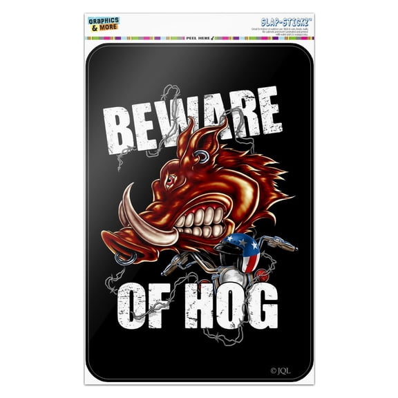 Beware Of Hog Biker Motorcycle Chopper Home Business Office Sign