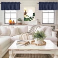 thumbnail image 4 of Solid Dark Blue Kitchen Curtain Valances for Windows Farmhouse Short Curtains, Minimalism Abstract Denim Texture Rod Pocket Valance Curtain for Bedroom Cafe Living Room 60"x18", 4 of 8