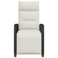 thumbnail image 3 of vidaXL Reclining Garden Chair with Side Table Black Poly Rattan, 3 of 5