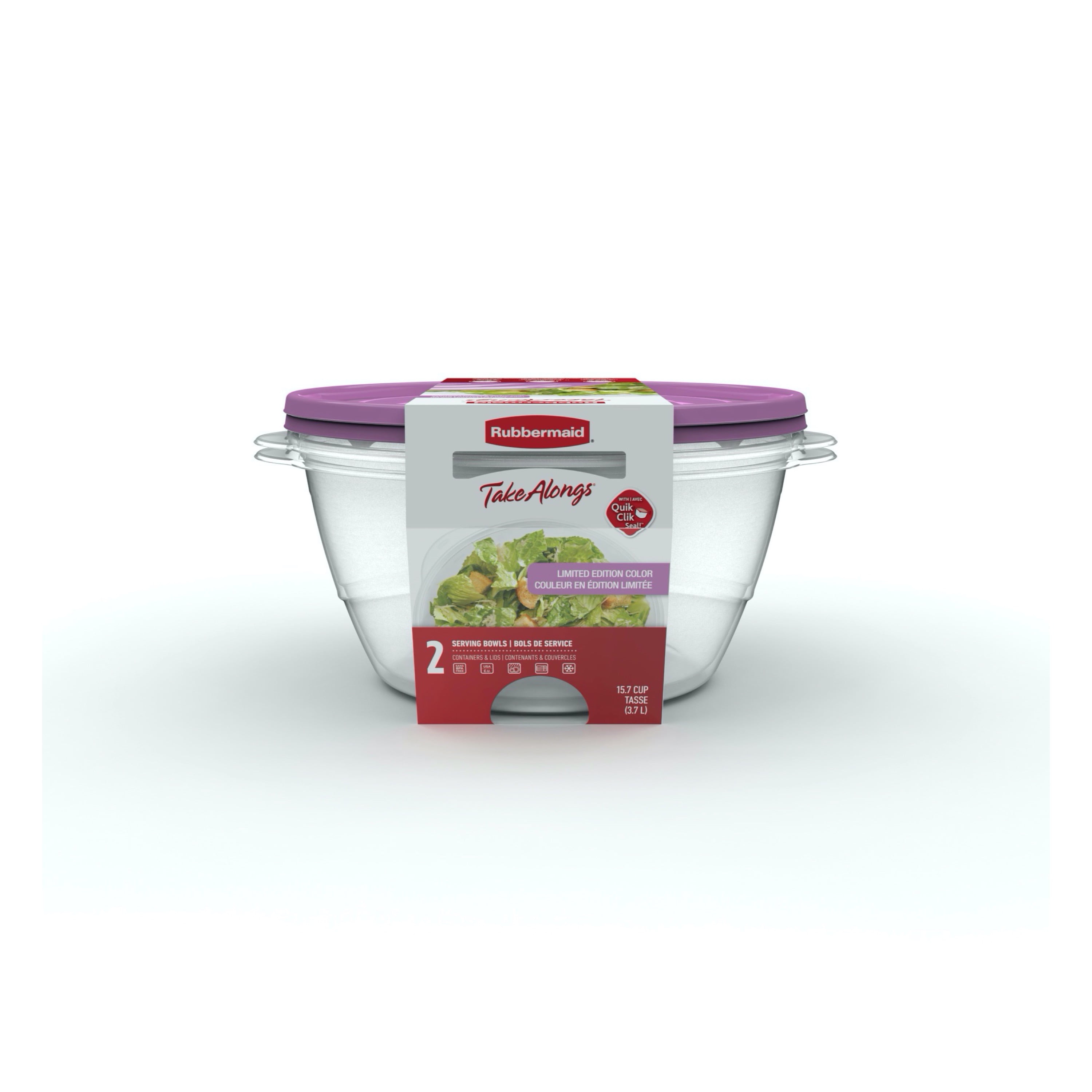 Rubbermaid TakeAlongs 3.7Liter, Round Food Storage Containers, 2pk