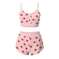 thumbnail image 6 of Women's Strawberry Print Sling Two-Piece Set Home Clothes Sweet Pajamas, 6 of 7