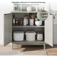thumbnail image 7 of Semiocthome Wood Sideboard Buffet Cabinet with Fluted Doors and Shelf, Kitchen, Gray, 31.5", 7 of 7