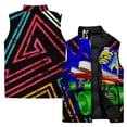 thumbnail image 3 of Chaquetas de algodón abrigadas de invierno para hombre, ropa informal holgada de algodón para hombre, chaleco con estampado abstracto de reloj y patineta, resistente al viento y al frío, 3 of 4