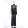 thumbnail image 7 of Doomiva Womens Lyrical Dance Dress Sequin Long Sleeve Tulle Flowy Maxi Long Dress Black M, 7 of 7