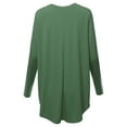 thumbnail image 3 of A2Y Women's Premium Solid Long Sleeve Round Hem Crew Neck Top Shirt Army Green 3XL, 3 of 7