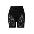 thumbnail image 5 of Qiylii Women's Sexy Lace Bodycon Boned Slim Leggings Slips Zip Up High Waist Letter Print Floral Sheer Mesh Short Pants Clubwear, 5 of 9