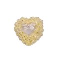 thumbnail image 1 of Xingzhi Heart-shape Ring Pillow Delicate Small Rings Box Romantic Wide Application Holder Container Wedding Valentine Displaying Yellow, 1 of 6