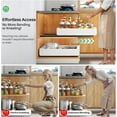 thumbnail image 3 of 2 Packs Pull out Cabinet Organizer, Expandable(12"-20") Heavy Duty Slide out Drawers Fixed with Adhesive Nano Film for Pots, Roll out Shelf Storage for Kitchen Base Cabinet Organization, 3 of 9