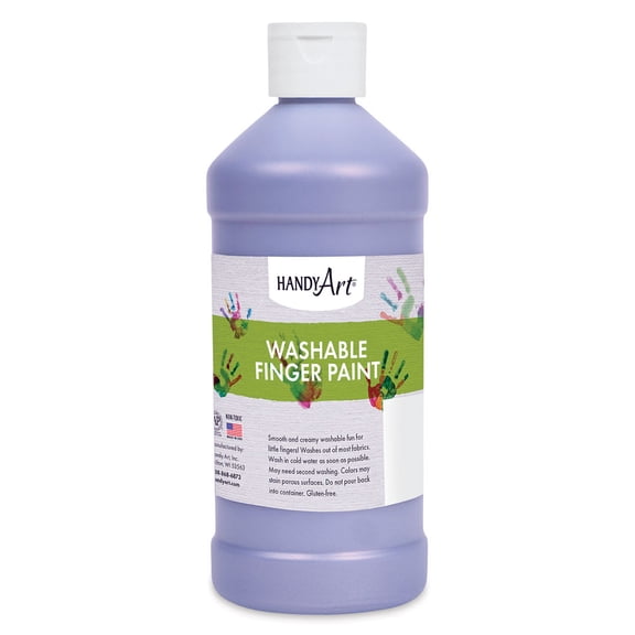 Handy Art Washable Fingerpaint - Silver, 16 oz bottle