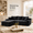 Gray, variant on 94.5" Cloud Modular Sectional Sofa Couch with Reversible Chaise, Oversized L-Shaped Corduroy Couch, Deep Seat 4-Seat Compressed Sofa for Living Room, No Assembly Required, Gray