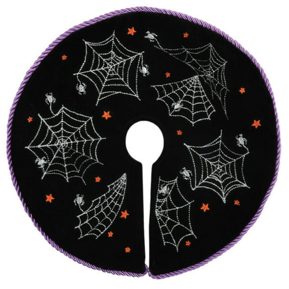 Old World Christmas Mini Halloween Tree Skirt - One Mini Tree Skirt 12 Inch, Polyester - Spiders, Web 89835