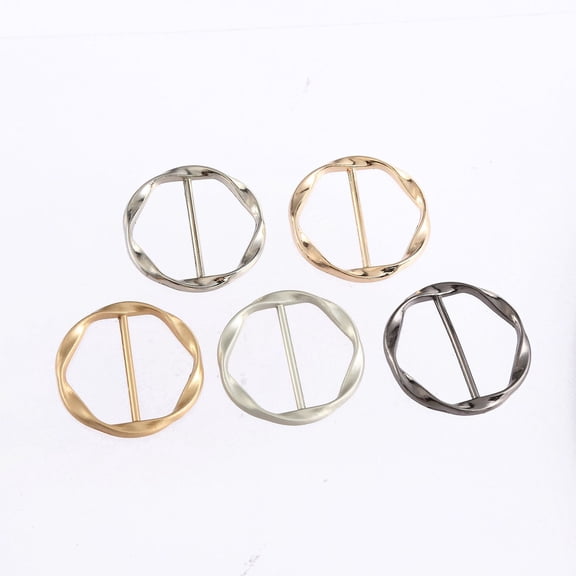 5PCS 2in Scarf Ring Tie Ring Clips for Women T-Shirt Knot Buckle Circle Clothing Ring Wrap Holder