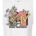 thumbnail image 3 of MTV - Botanical Floral Logo - Juniors Cropped Tee, 3 of 5