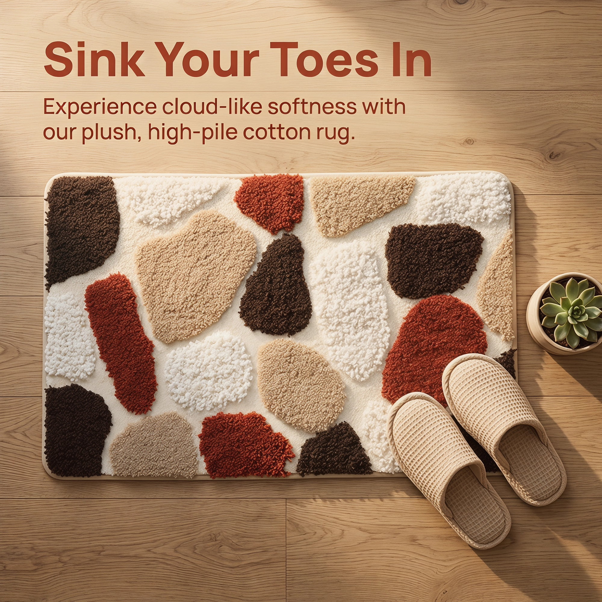 Unique Bargains Absorbent Non-Slip Plush Quick Dry Machine Washable Bath Mat Brown 24"x16"