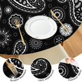 thumbnail image 4 of Lovely Floral Bohemian Table Cover, Elastic Edging for Secure Fit on 56 Inch Round Tables, 4 of 7