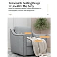 thumbnail image 4 of Swivel Armchair Soft Cotton Linen Fabric Nail Decor Brass Black Legs Versatile Living Room or Bedroom Chair 360° Rotation Comfortable Sitting Modern Design Style Home Decor, 4 of 11