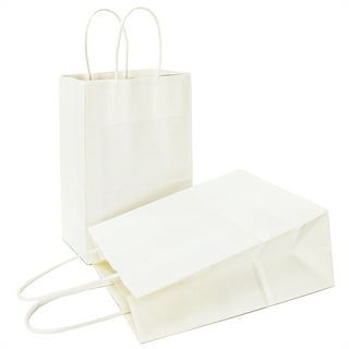Paper Take-Out Bags - Rope Handles - Rectangle - White - 6..5 x
