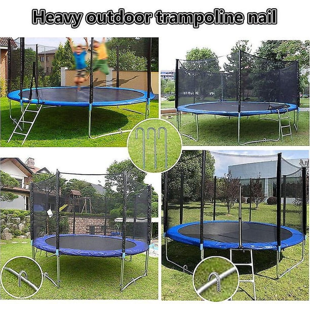 Lot De 6 Piquets De Sol En Acier Galvanisé – Crochets En L, 30 Cm, Pour Tente, Trampoline, Clôture, Balançoire