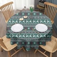 thumbnail image 3 of Green Christmas Reindeer and Snowflake Pattern Round Tablecloth 60"x60",Wrinkle Wipeable Table Cloth for Kitchen Dining Room Picnic Patio Party, 3 of 6
