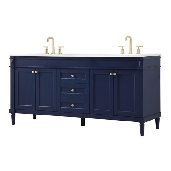 Elegant Kitchen and Bath 72 Inch Double Bathroom Vanity In Blue