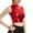 Red, variant on Women Faux Leather Shiny Wetlook Mock Neck Crop Top Vest Tank Top Dance Clubwear