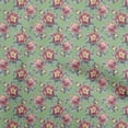 thumbnail image 1 of oneOone Georgette Viscose Light Green Fabric Florals Craft Projects Decor Fabric Printed By The Yard 42 Inch Wide, 1 of 4