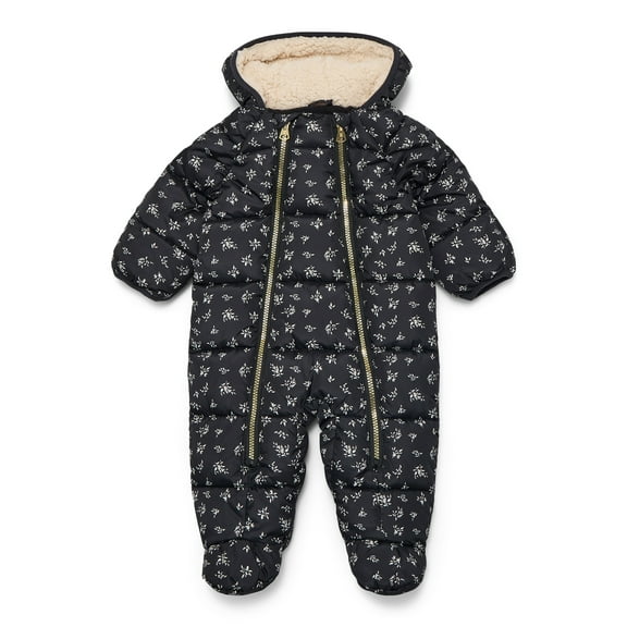 Jessica Simpson Baby Girls' Print Pram with Fleece Lined Hood, Sizes 0M-12M