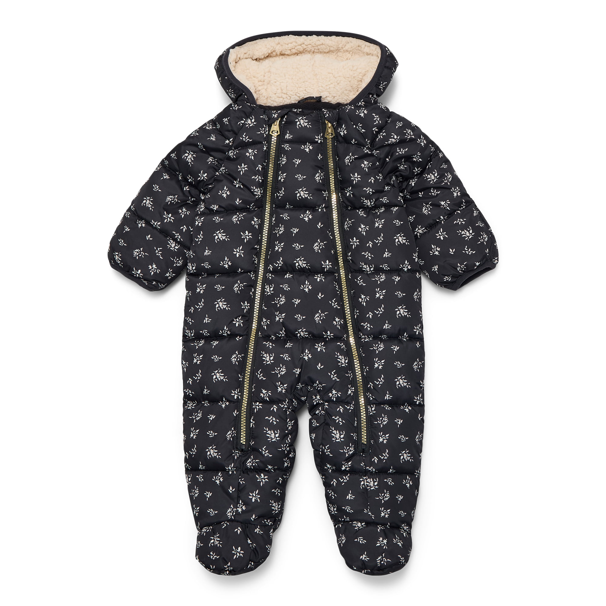 Jessica Simpson Baby Girls' Print Pram with Fleece Lined Hood, Sizes 0M-12M