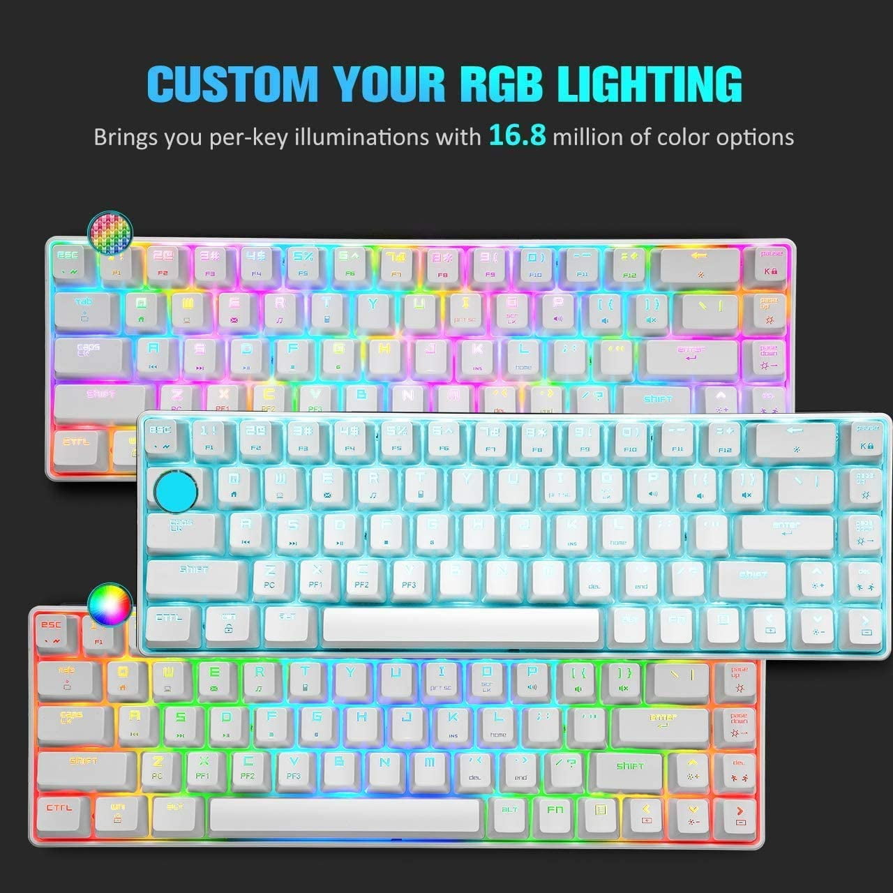 MK14 Wired 68 Keys Mechanical Gaming Keyboard, RGB Backlit,Gaming Mosue 6400DPl for Gamers and Typists(Blue Switch )