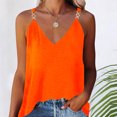 thumbnail image 1 of ICHUANYI Clearance Women's Summer Casual Sleeveless Blouse V Neck Tops T-Shirt Vest For Women(Orange, L) ICHUANYI WER2023081004717, 1 of 5