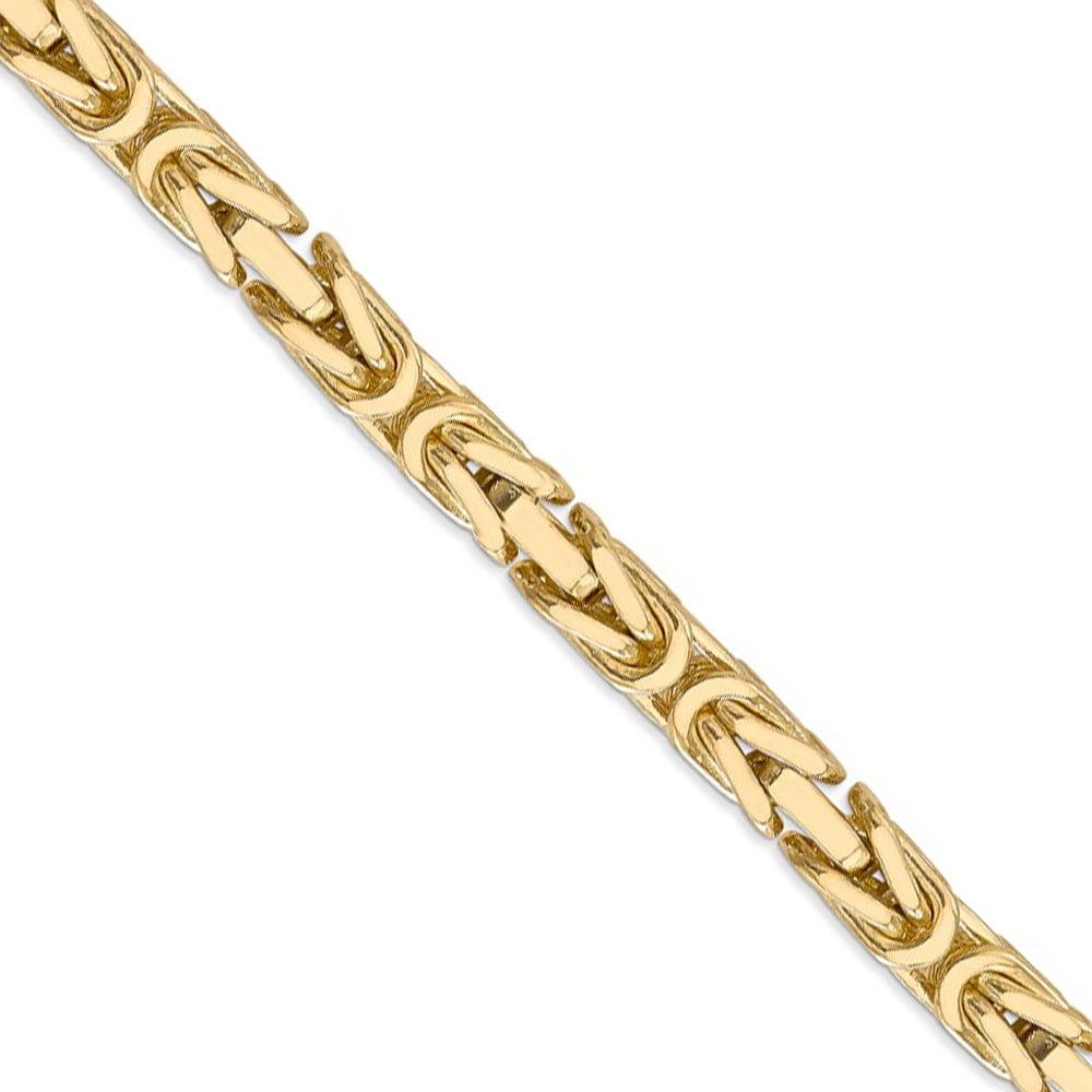 14k yellow gold solid byzantine chain necklace