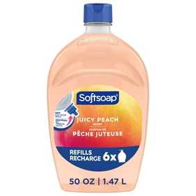 Softsoap Juicy Peach Liquid Hand Soap, Kitchen and Bathroom Hand Soap, Rich Fruity Scent, 50 oz Refill Bottle